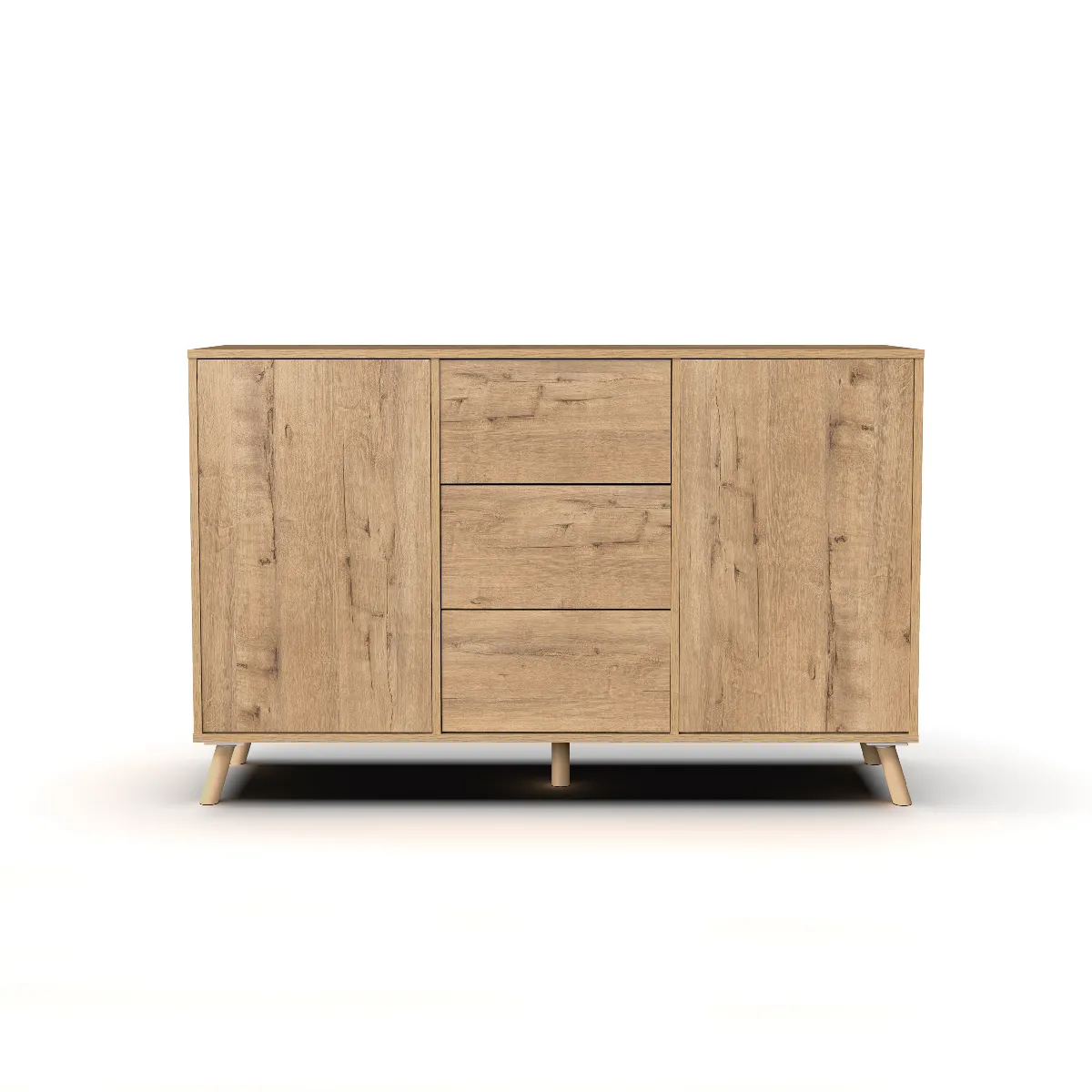 Pegane Buffet de rangement vaisselle - Chêne doré Pegane Buffet de rangement vaisselle - Chêne doré
