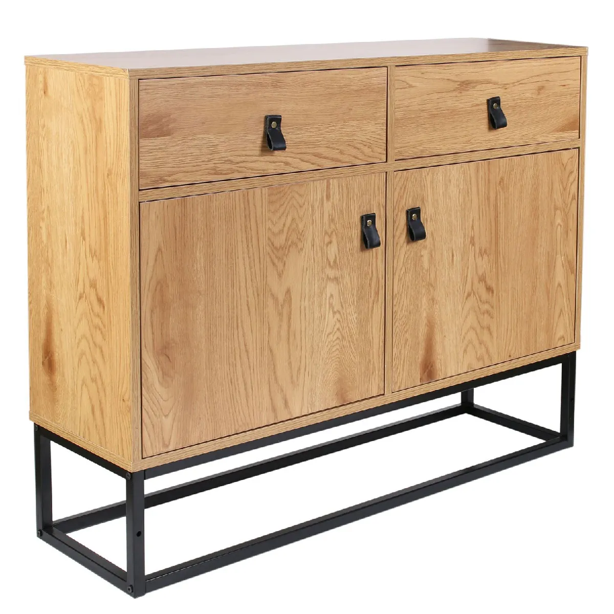 Buffet design bois et métal Abbott - L. 100 x H. 80 cm - Marron Buffet design bois et métal Abbott - L. 100 x H. 80 cm - Marron
