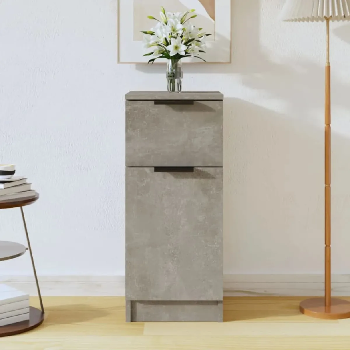 VIDAXL - Buffet - Gris Béton - 30x30x70 cm - Image 3