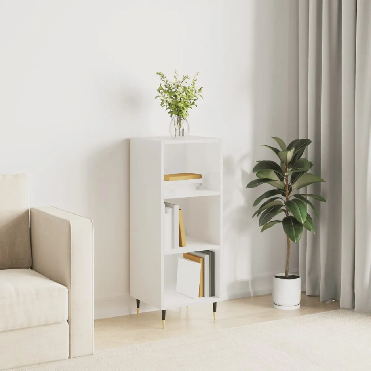 vidaXL Buffet Blanc Brillant