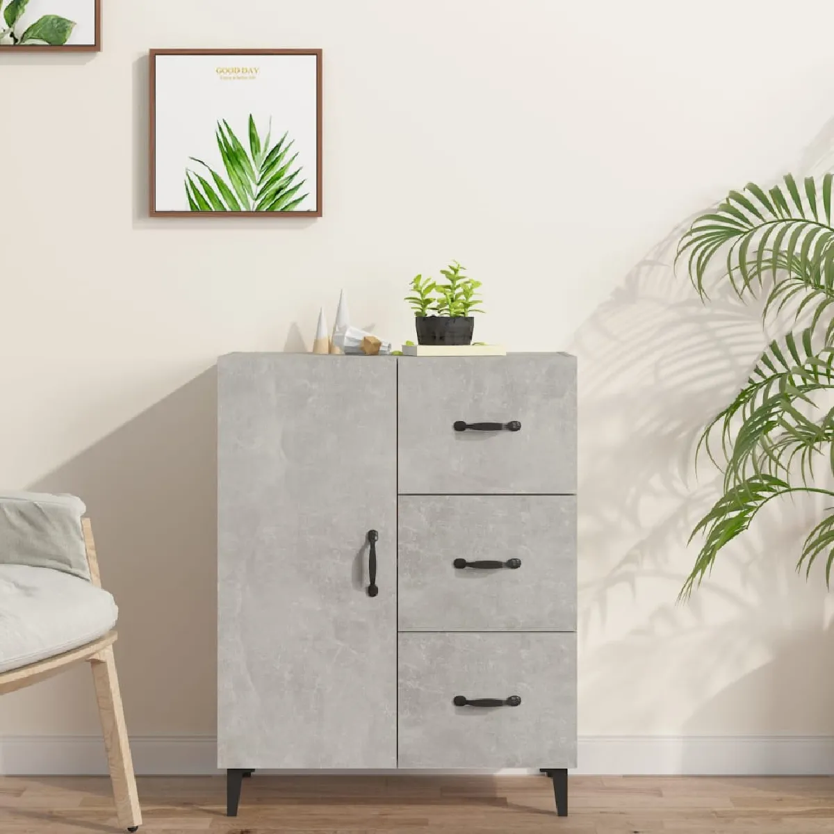 vidaXL Buffet béton 69 5x34x90 cm - vue 4