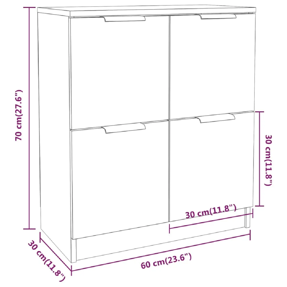 Buffet vidaXL Buffet Armoire Latérale Meuble de Rangement de Salle de Séjour Armoire de