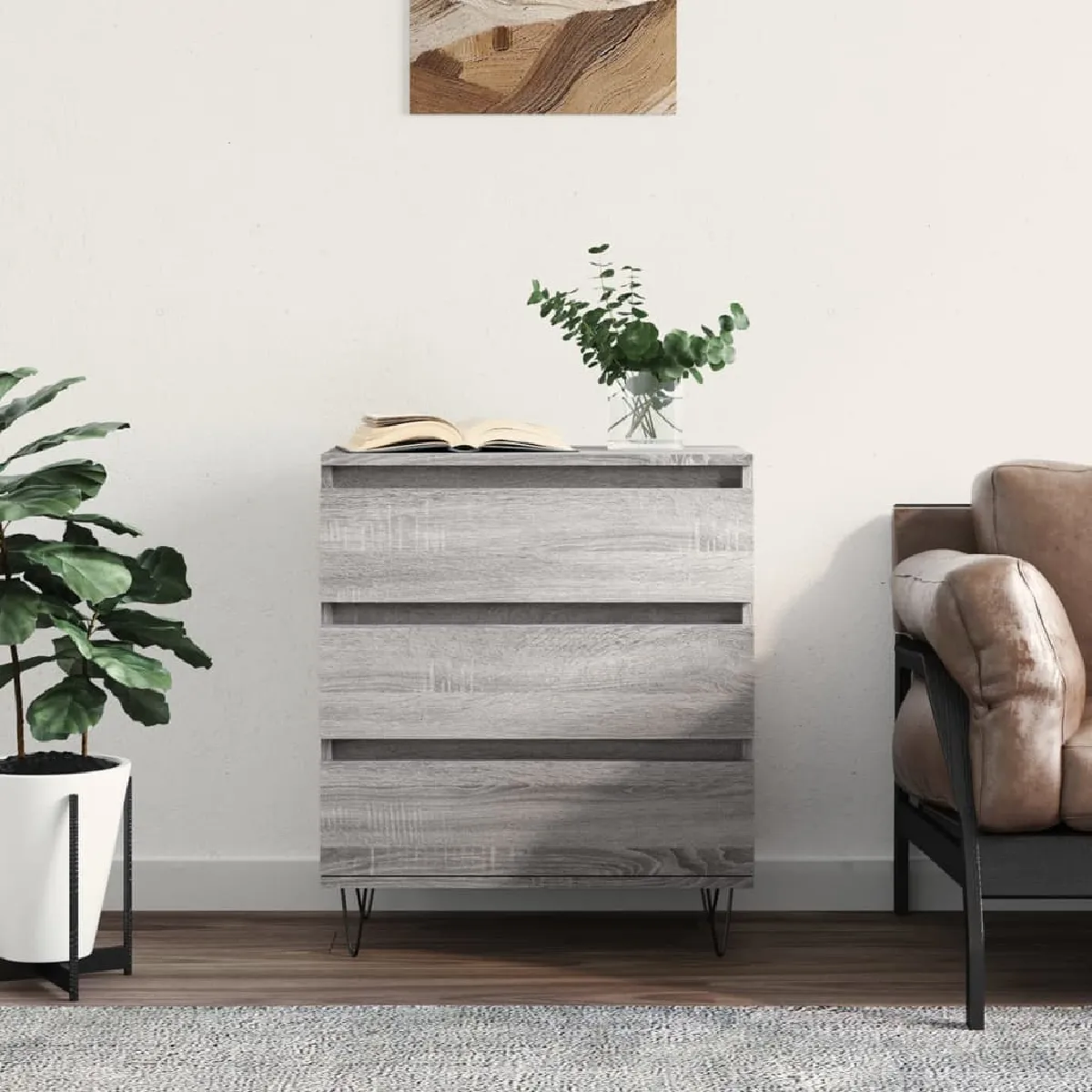 VIDAXL - Buffet - Sonoma - Gris - 60x35x70 cm - Image 3