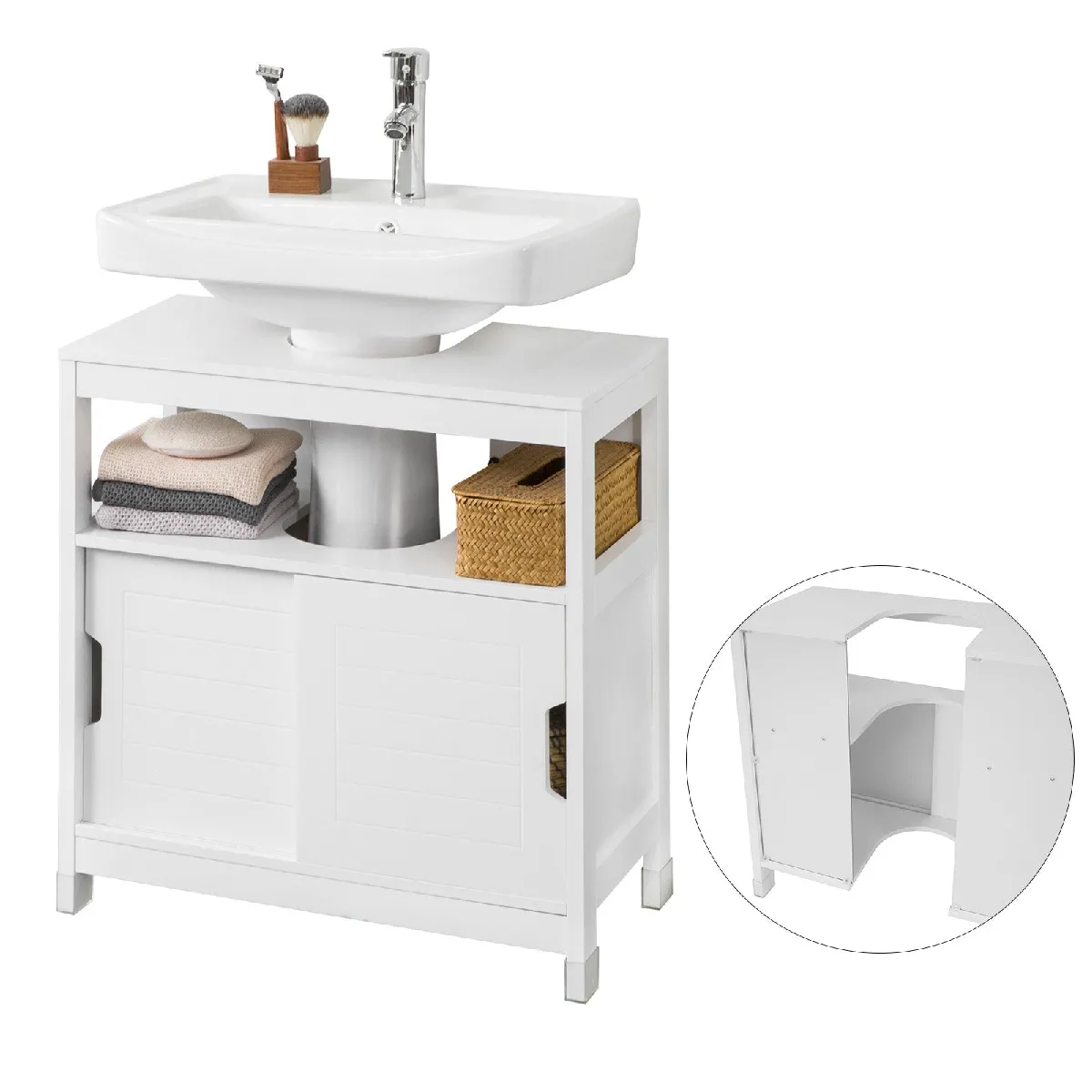 SoBuy FRG128-II-W Meuble Sous Lavabo