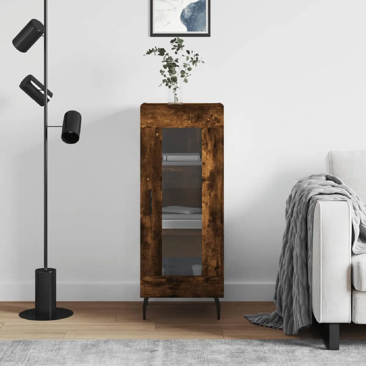 VIDAXL Buffet Chêne fumé 34 5x34x90 cm