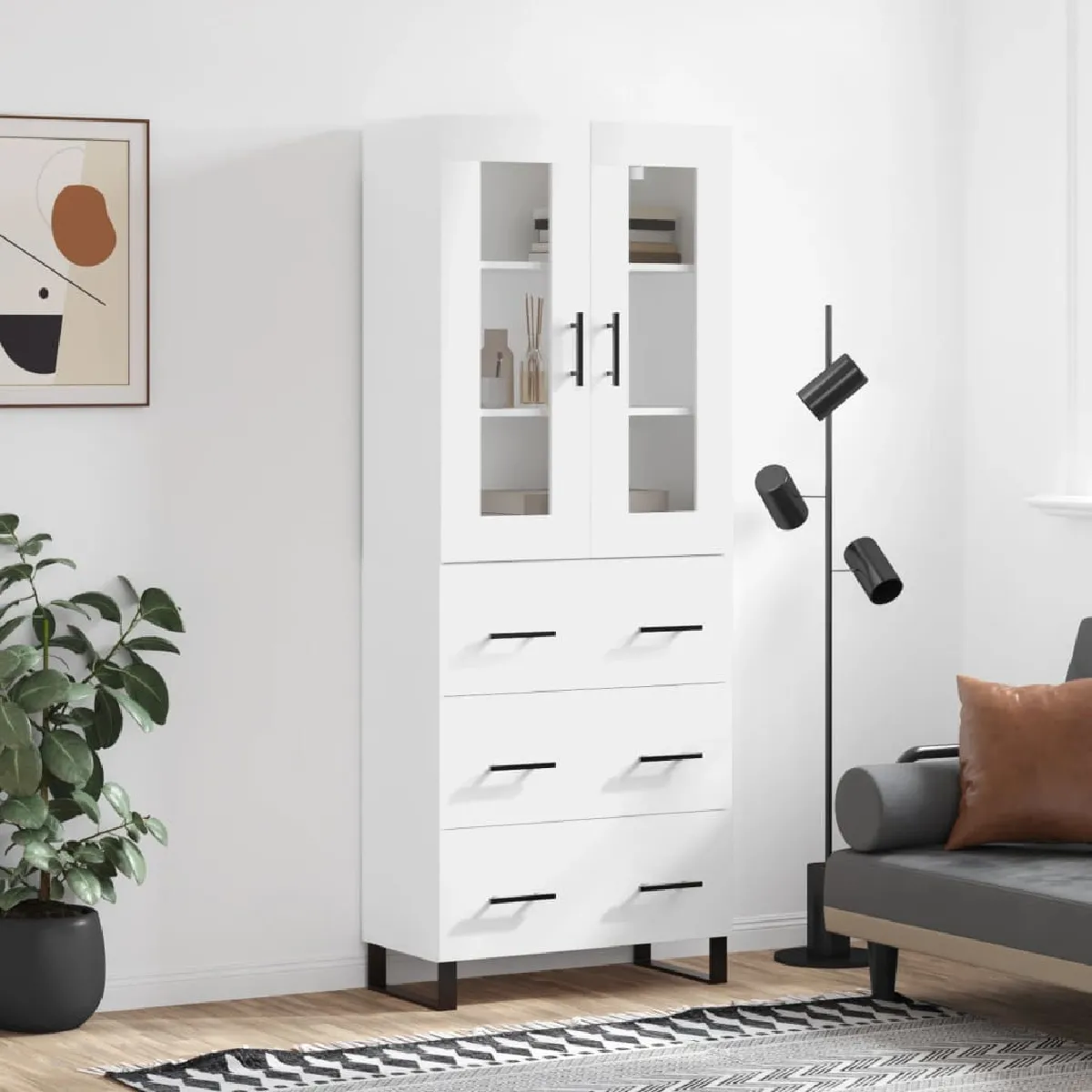 vidaXL Buffet haut - Blanc