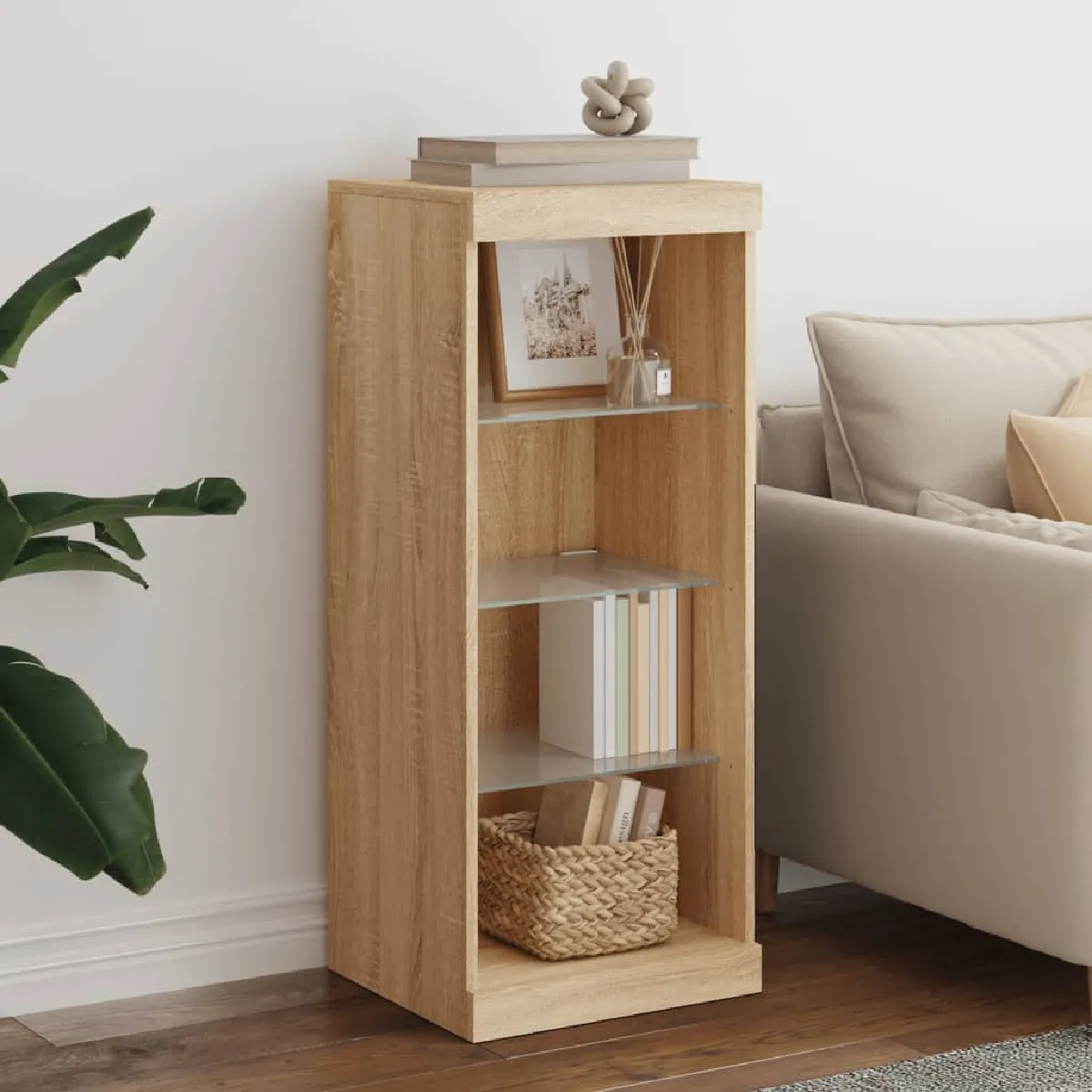 Vidaxl Buffet avec Lumières LED Chêne Sonoma 41x37x100 cm