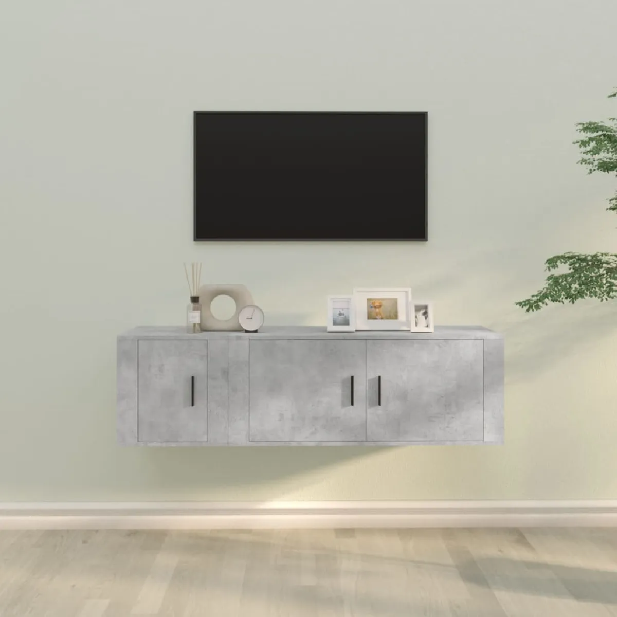 Vidaxl Gris Meubles Tv 2 Pcs - Béton