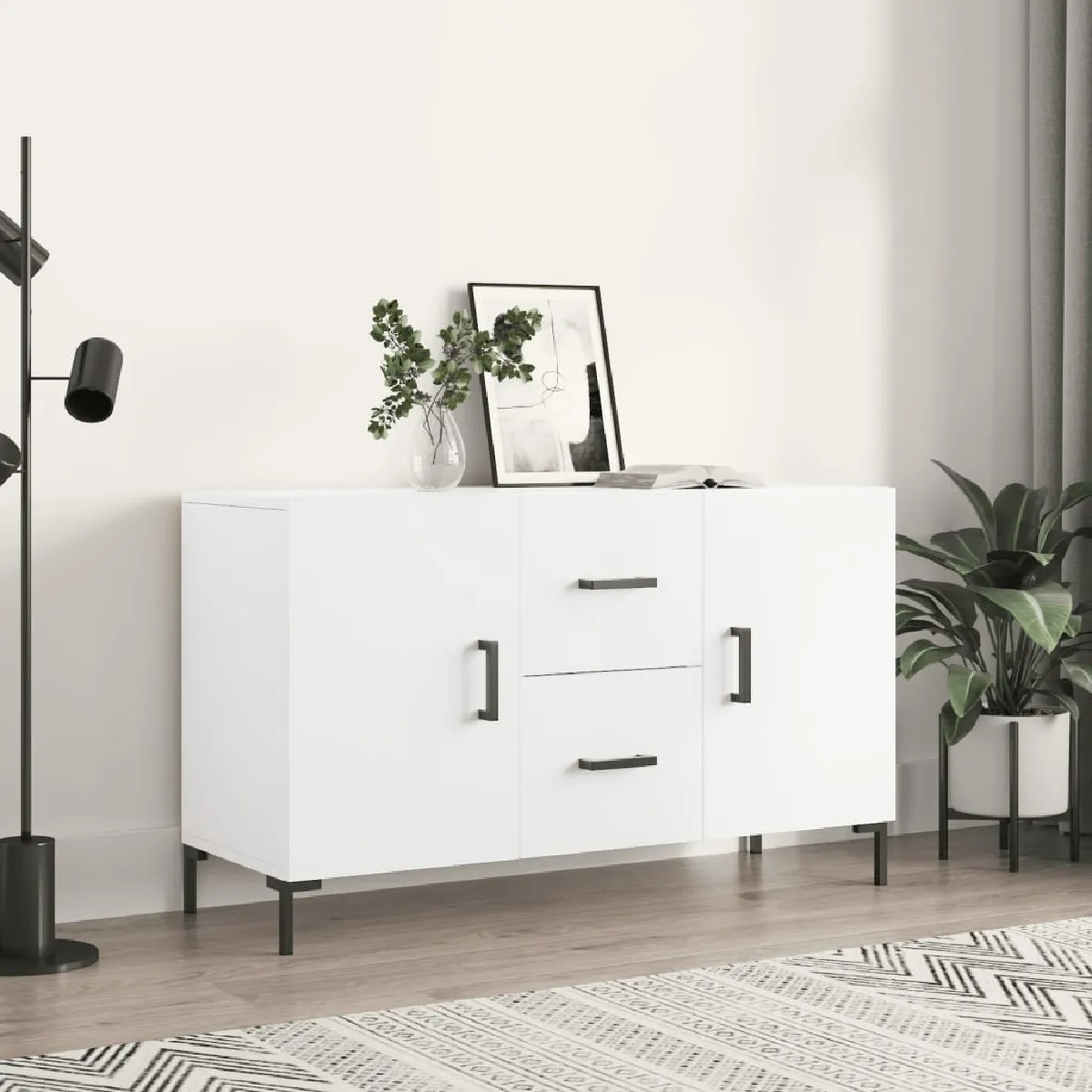 Non Communiqué Blanc Vidaxl Buffet 100X36x60 Cm Bois D'ingénierie828172 - Image 3
