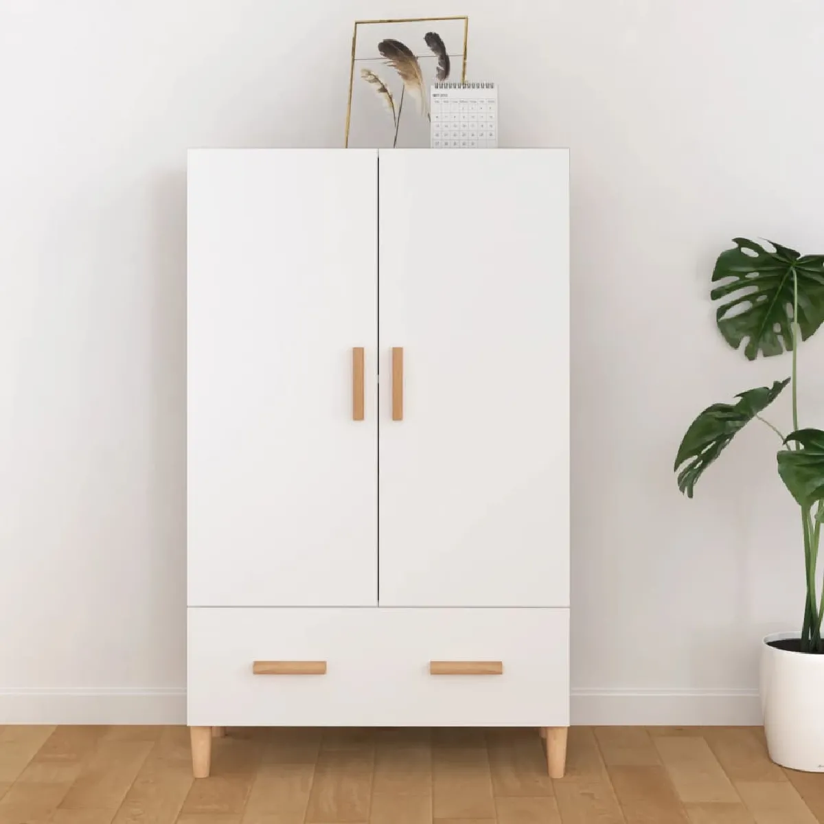 Non Communiqué Blanc Buffet 70X31x115 Cm Bois D Ingénierie - Image 2