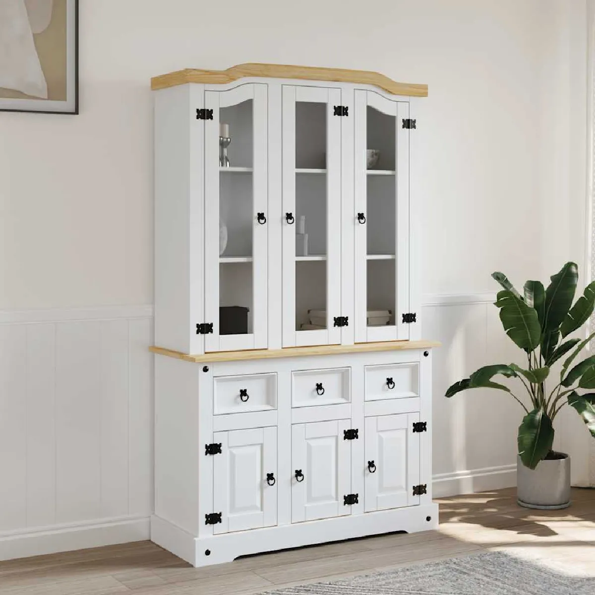 vidaXL Buffet haut - Blanc - 112x43x196 cm