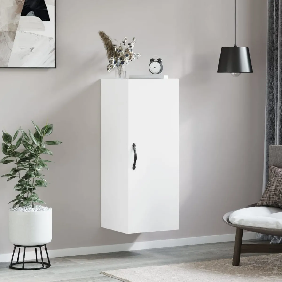 vidaXL Armoire murale Blanc