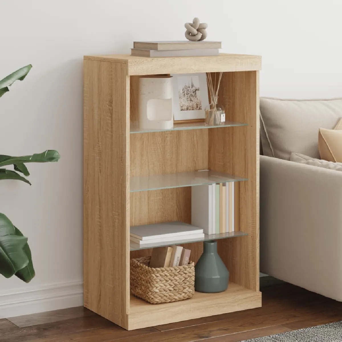 vidaXL Buffet avec LED Chêne sonoma