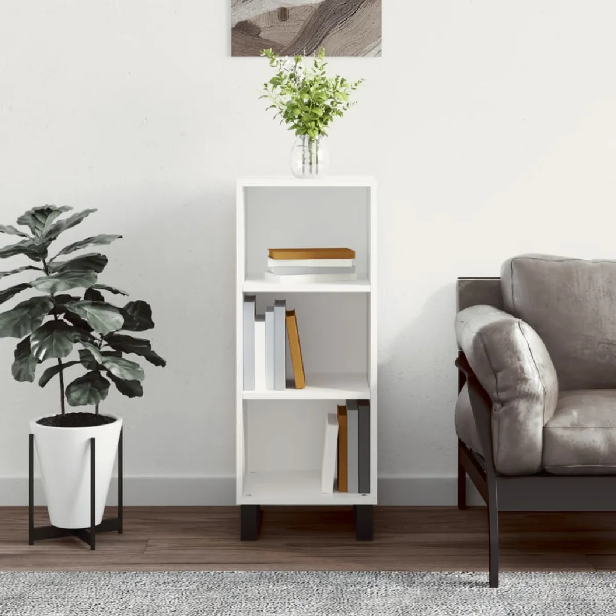 VIDAXL - Buffet - Blanc - 34,5x32,5x90 cm - Image 2