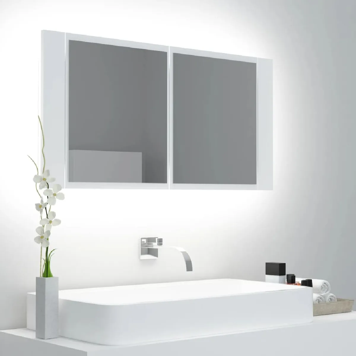 VIDAXL Armoire salle de bain à miroir LED