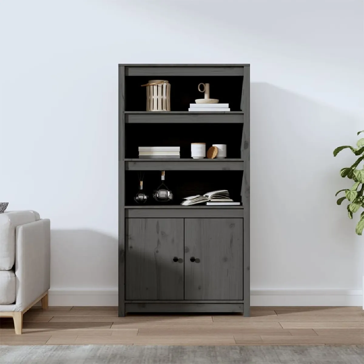 vidaXL Buffet haut - Gris