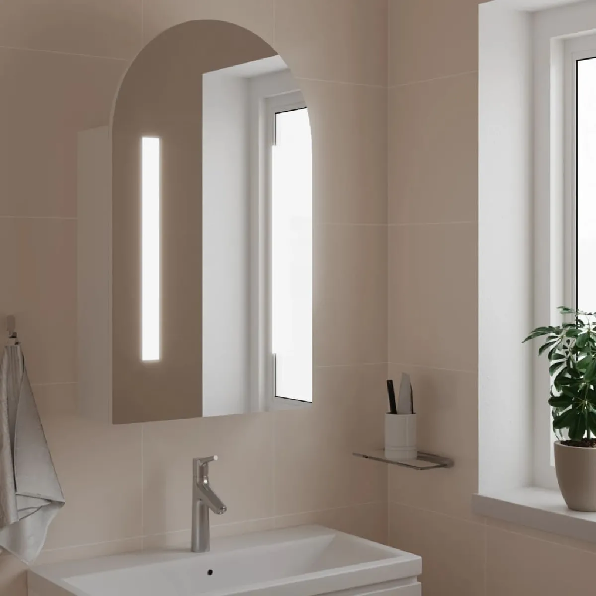 vidaXL Armoire Miroir LED 42x13x70 cm - Blanc