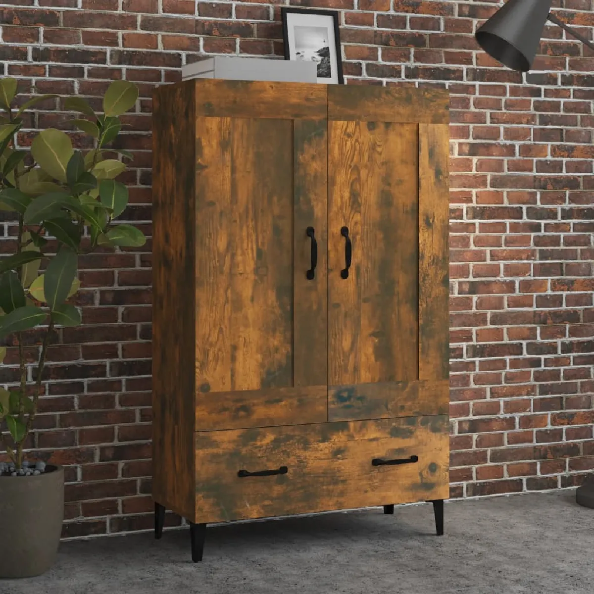 vidaXL Buffet Haut Chêne fumé - vue 4