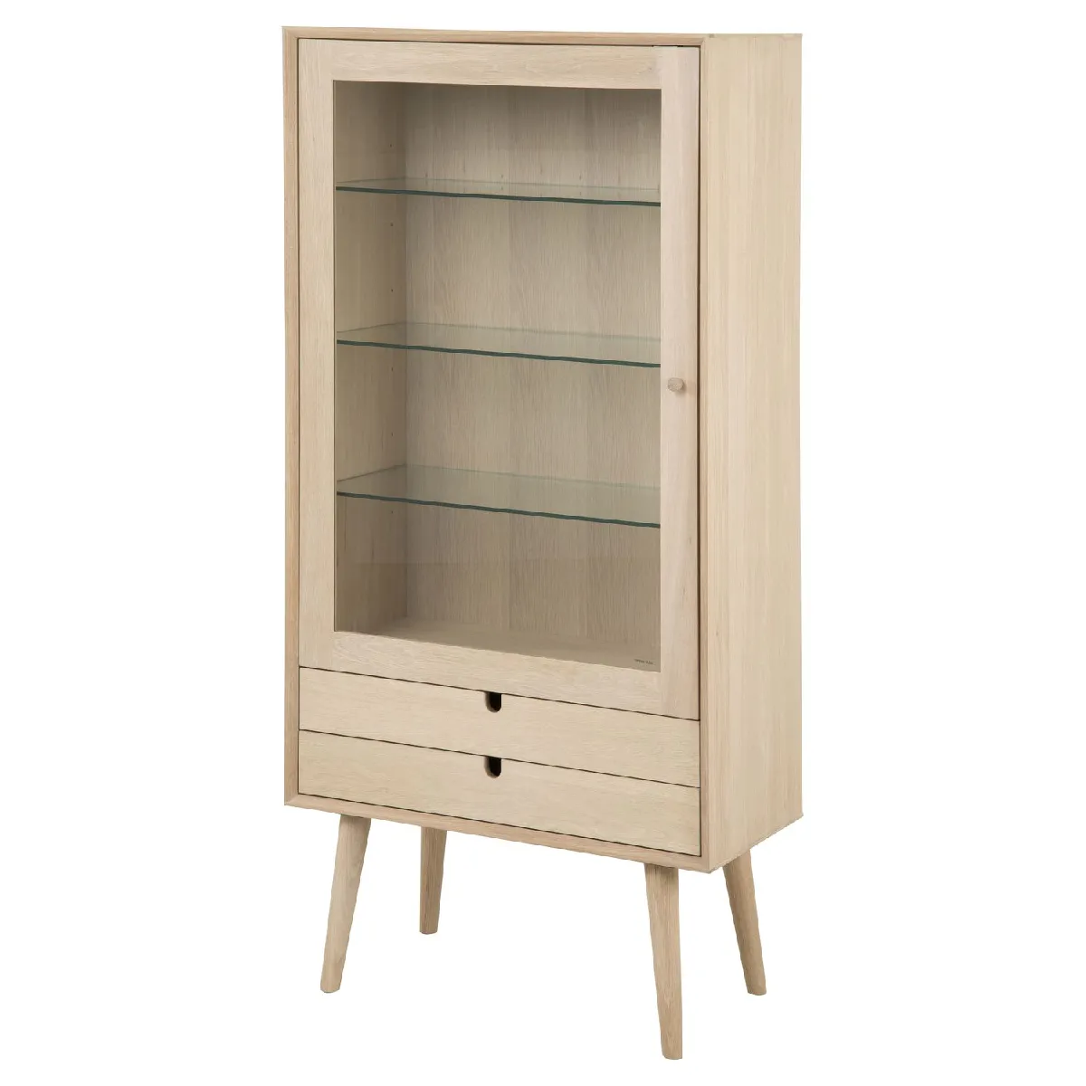 Vitrine en panneau de particules avec tiroirs et étagères - Beige
