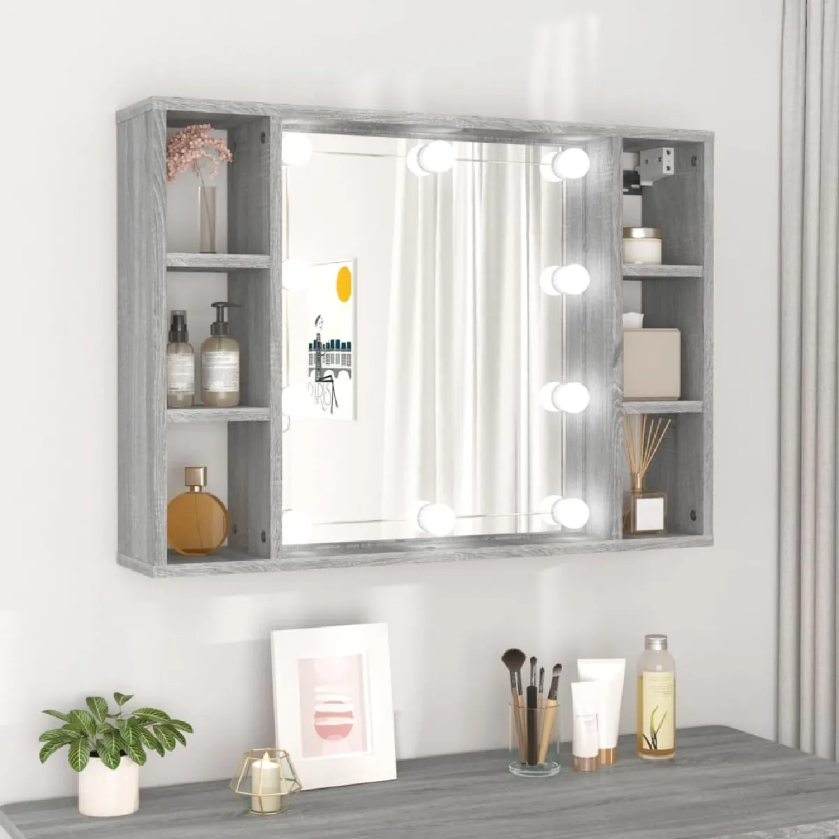 VIDAXL Armoire à miroir LED Sonoma - vue 2