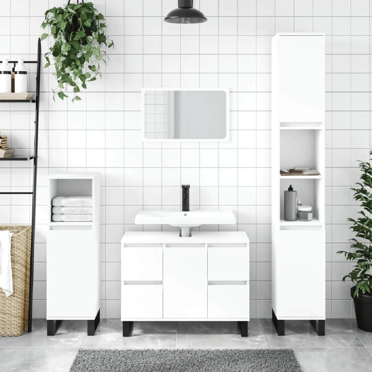 vidaXL Armoire de salle de bain - vue 4