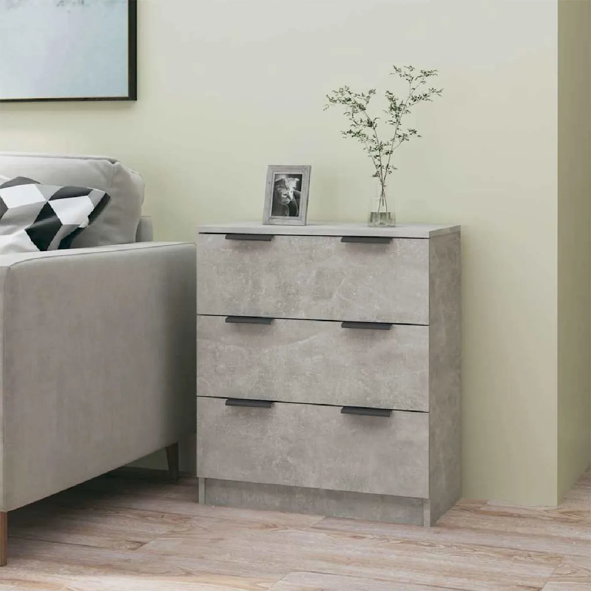 Non Communiqué Gris Vidaxl Buffet Béton 60X30x70 Cm Bois D'ingénierie811074 - Image 3