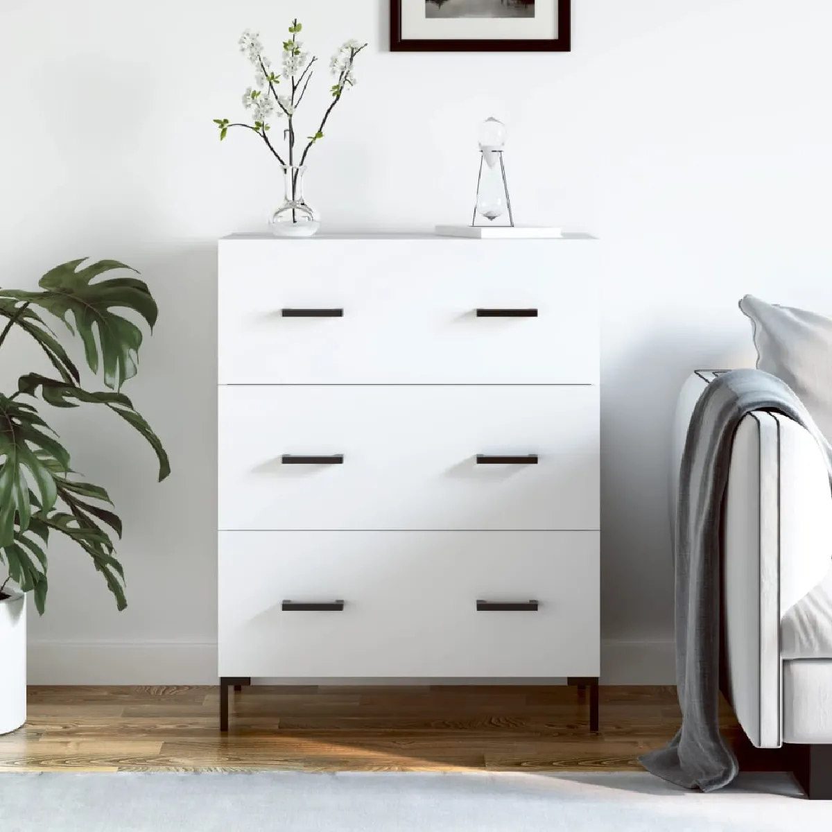 vidaXL - Buffet - 69,5x34x90 cm - Blanc - Image 3