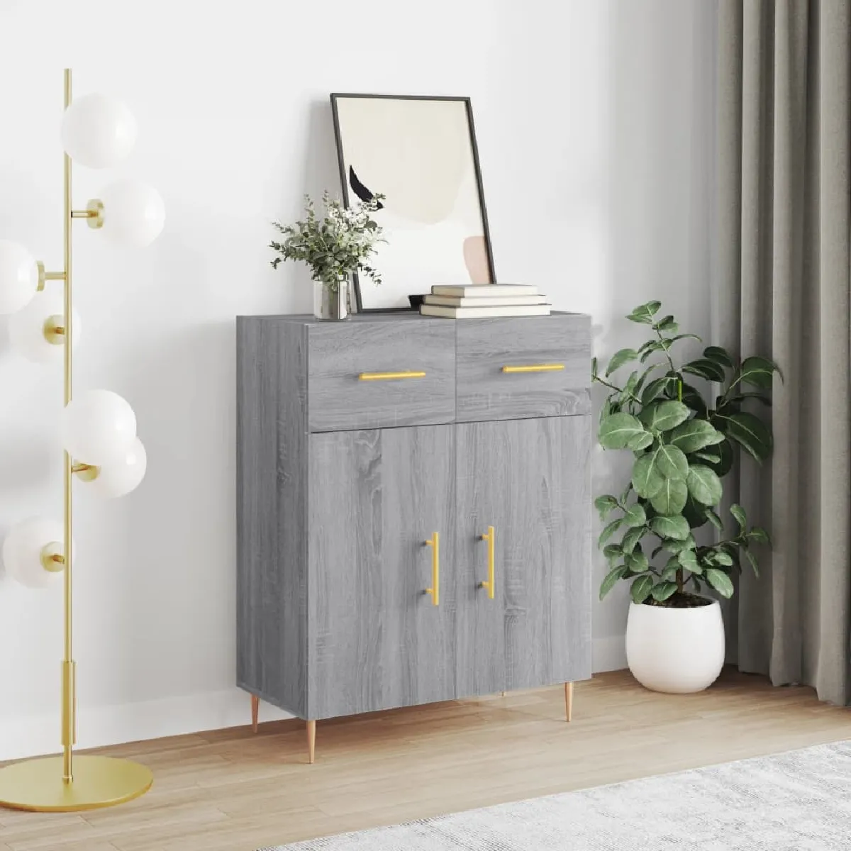 VIDAXL - Buffet - Gris - 69,5x34x90 cm - Image 2