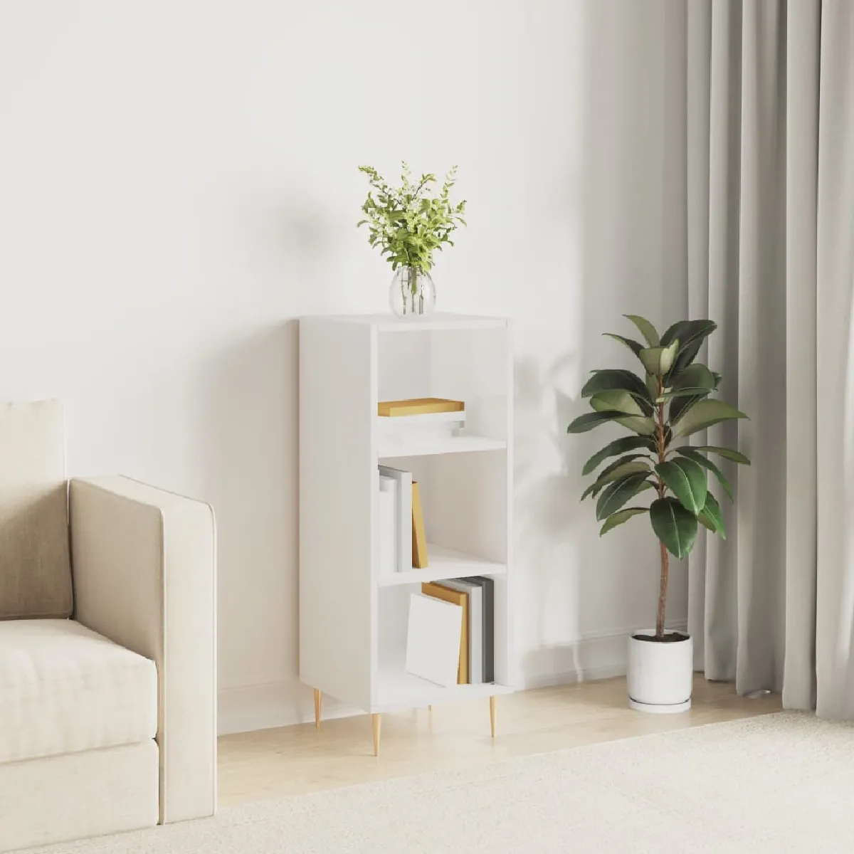 vidaXL - Buffet - Blanc - 34,5x32,5x90 cm - Image 2