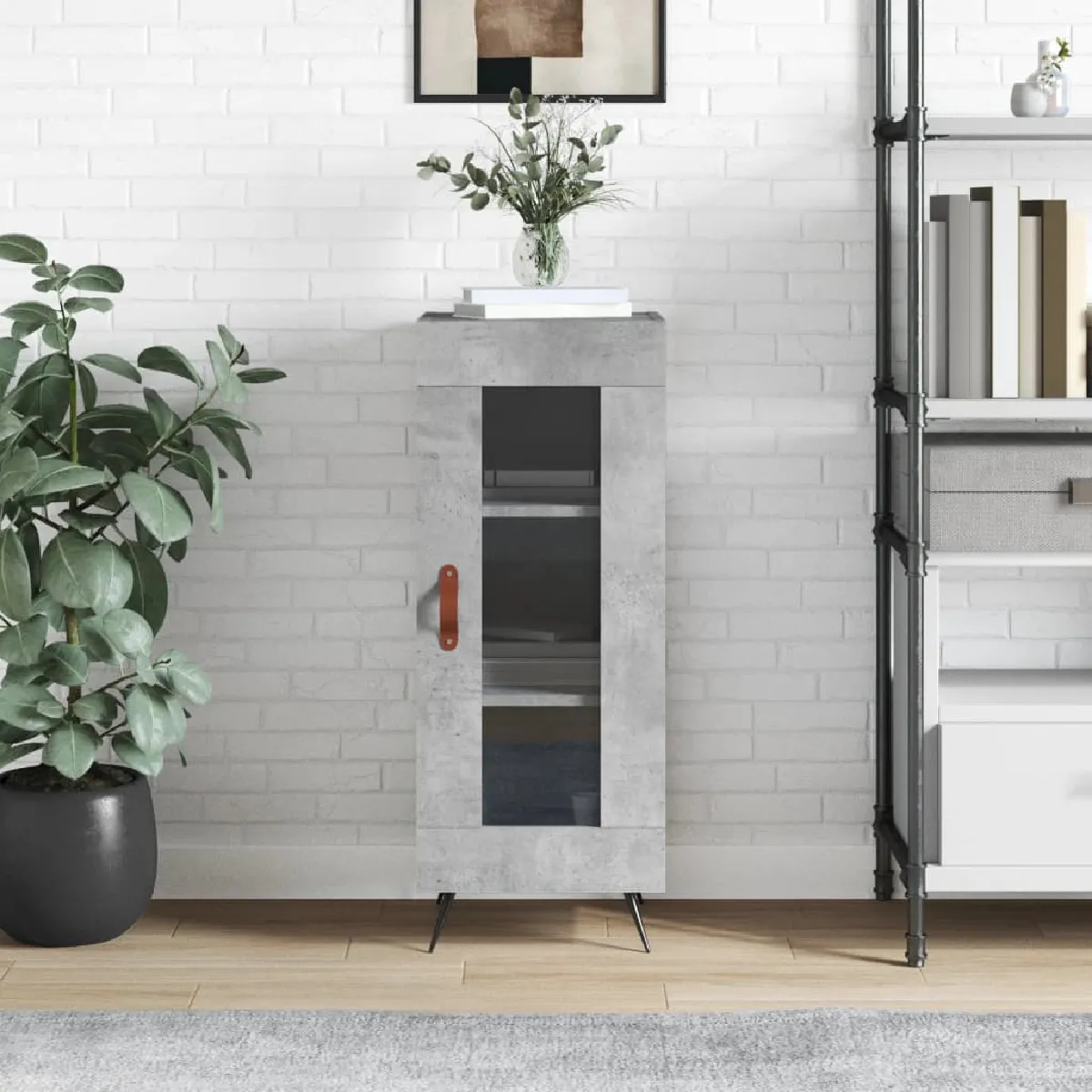 vidaXL - Buffet - 34,5x34x90 cm - Gris Béton - Image 2