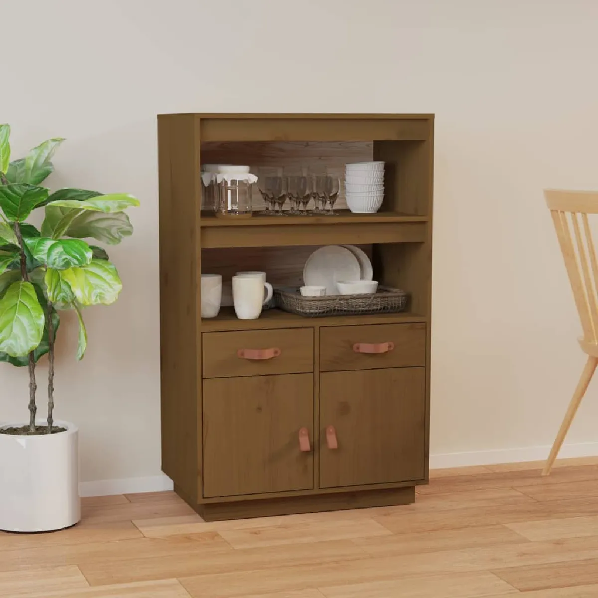 VIDAXL Buffet haut Marron miel 67x40x108,5 cm