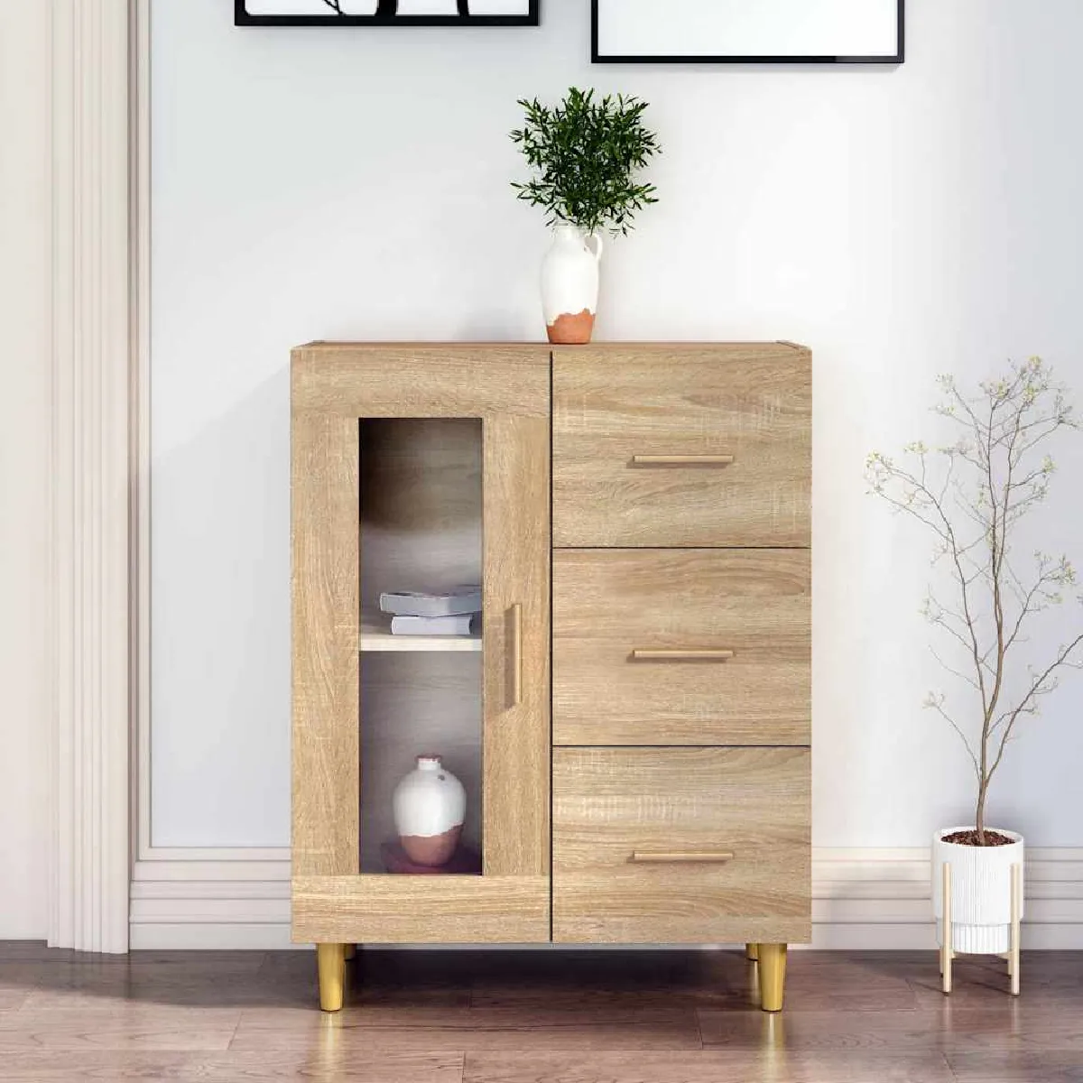 vidaXL - Buffet - 69,5x34x90 cm - Chêne Sonoma - Image 2