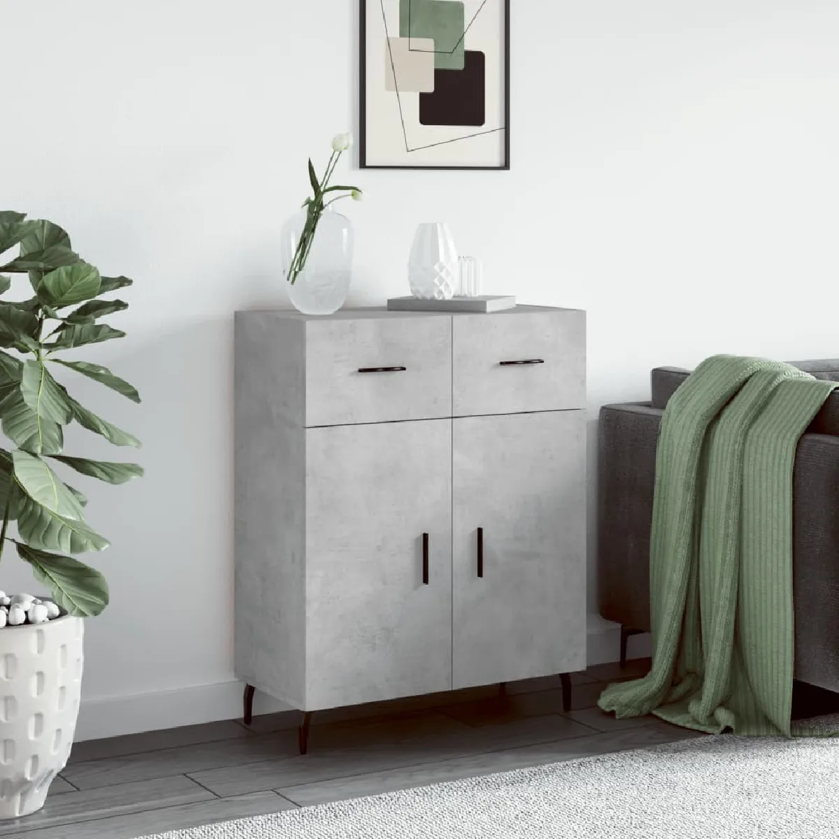 Vidaxl Gris Buffet - Béton