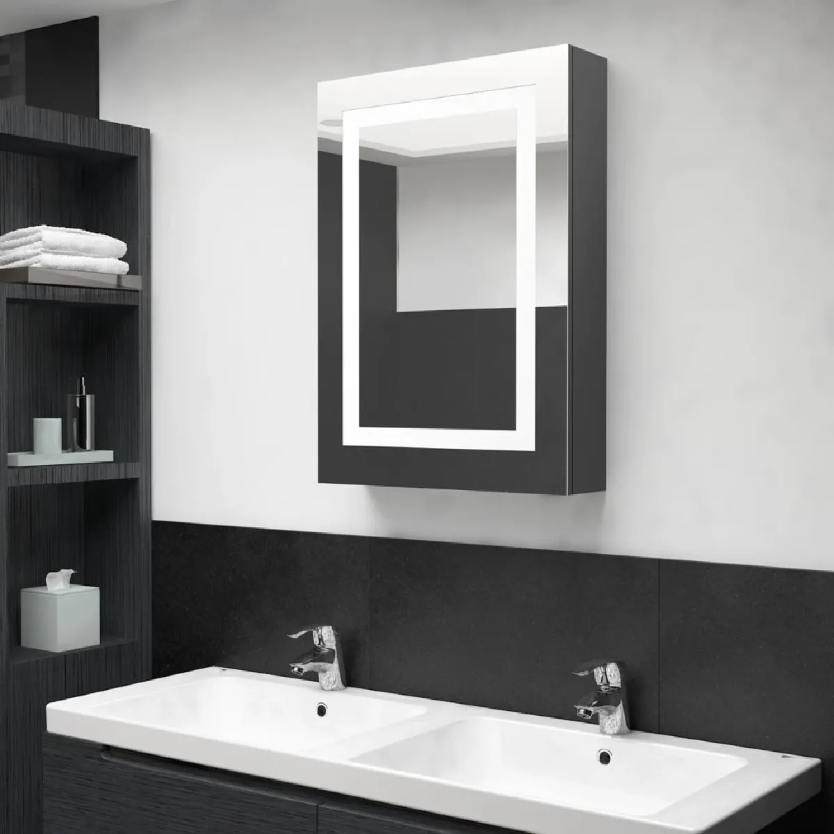 VidaXL Armoire de salle de bain LED