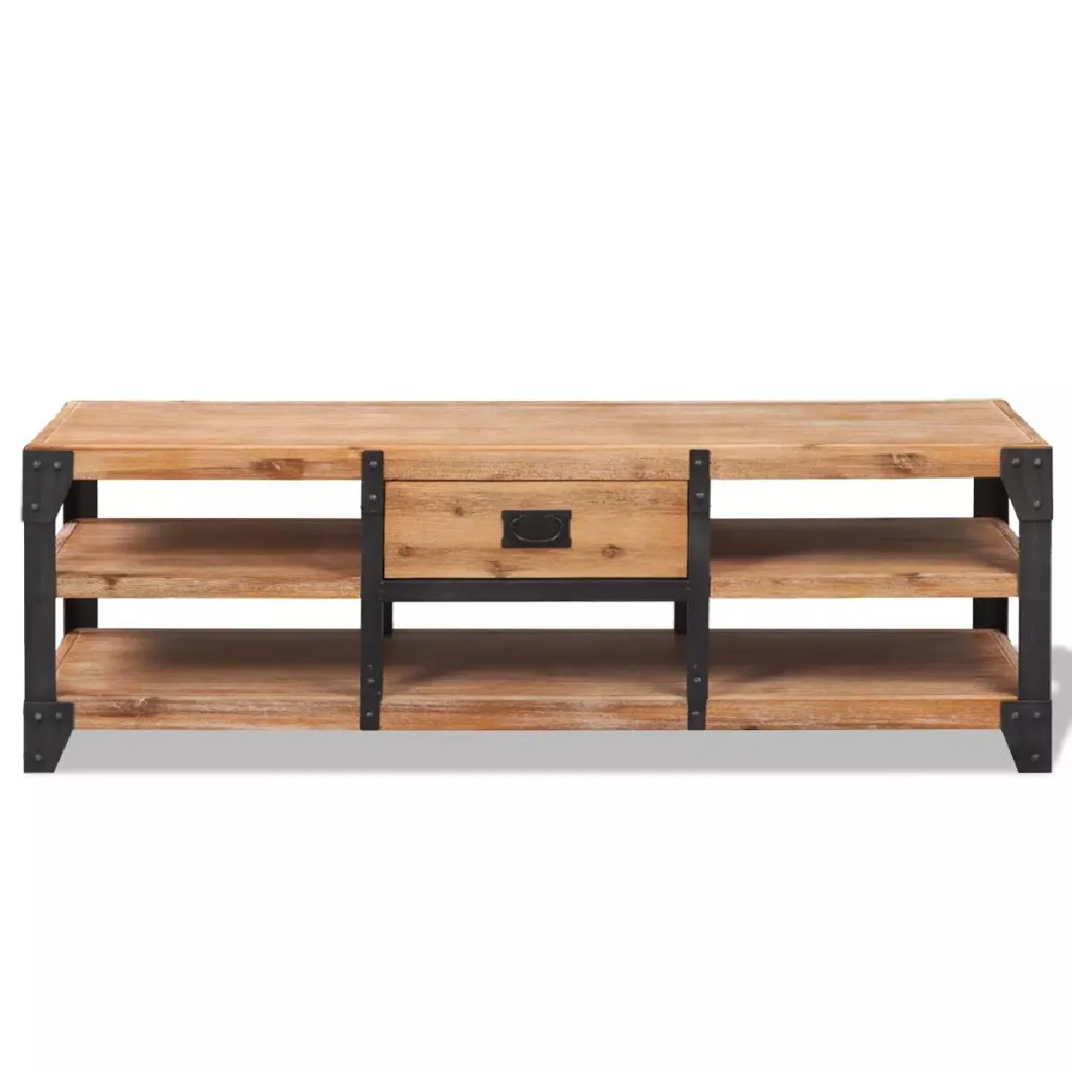 Meuble t&eacute;l&eacute; buffet tv t&eacute;l&eacute;vision design pratique 140 cm bois d'acacia massif 2502070