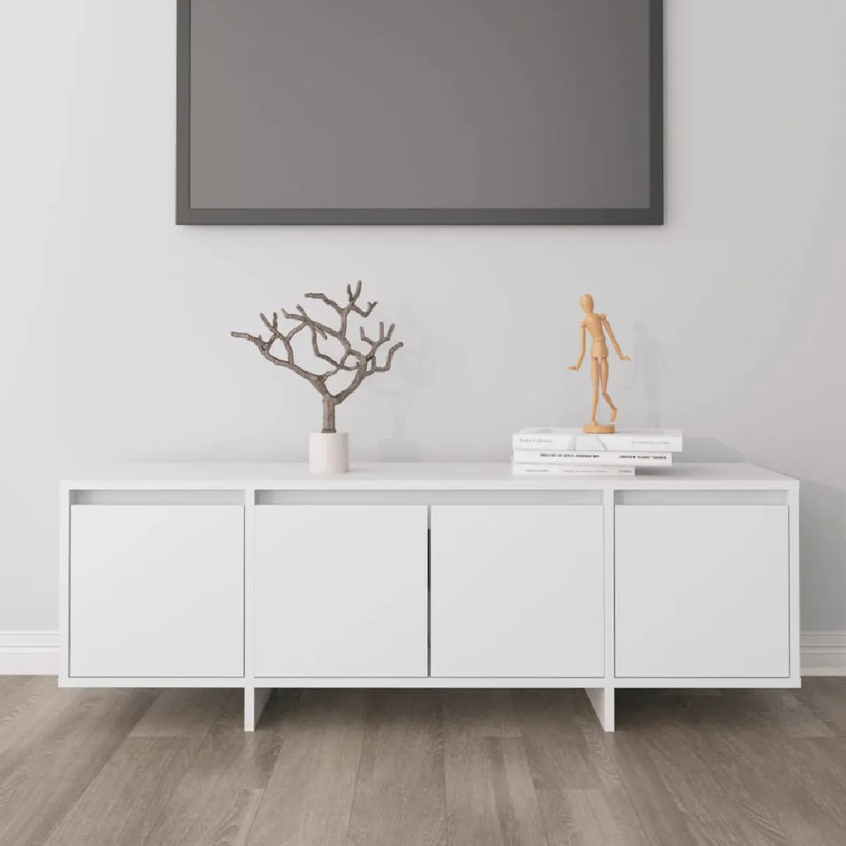 vidaXL Meuble TV Blanc 120x30x40,5 cm - Bois d'ingénierie