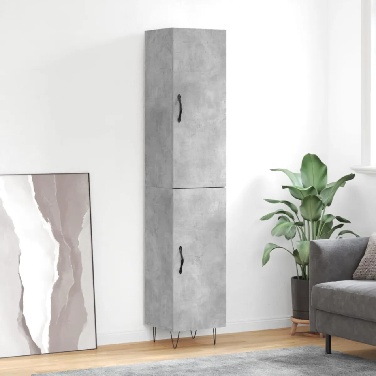 Vidaxl Gris Buffet Haut Béton
