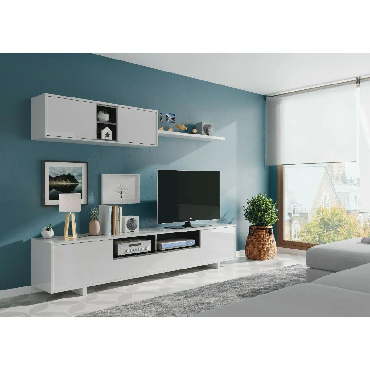 Alter Meuble TV mural - Blanc Alter Meuble TV mural - Blanc