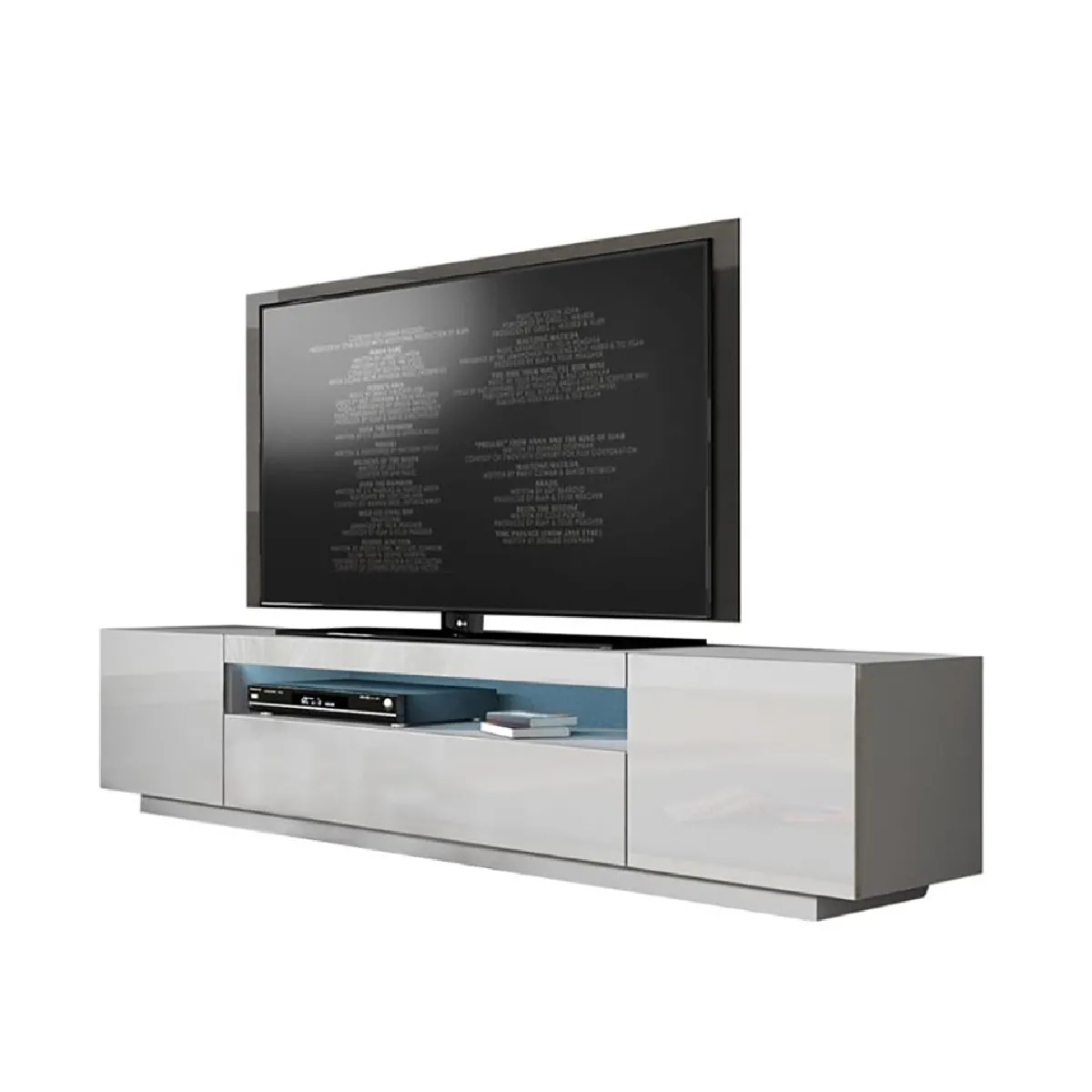Dusine Meuble TV KUSH - Blanc mat - 200 cm Dusine Meuble TV KUSH - Blanc mat - 200 cm