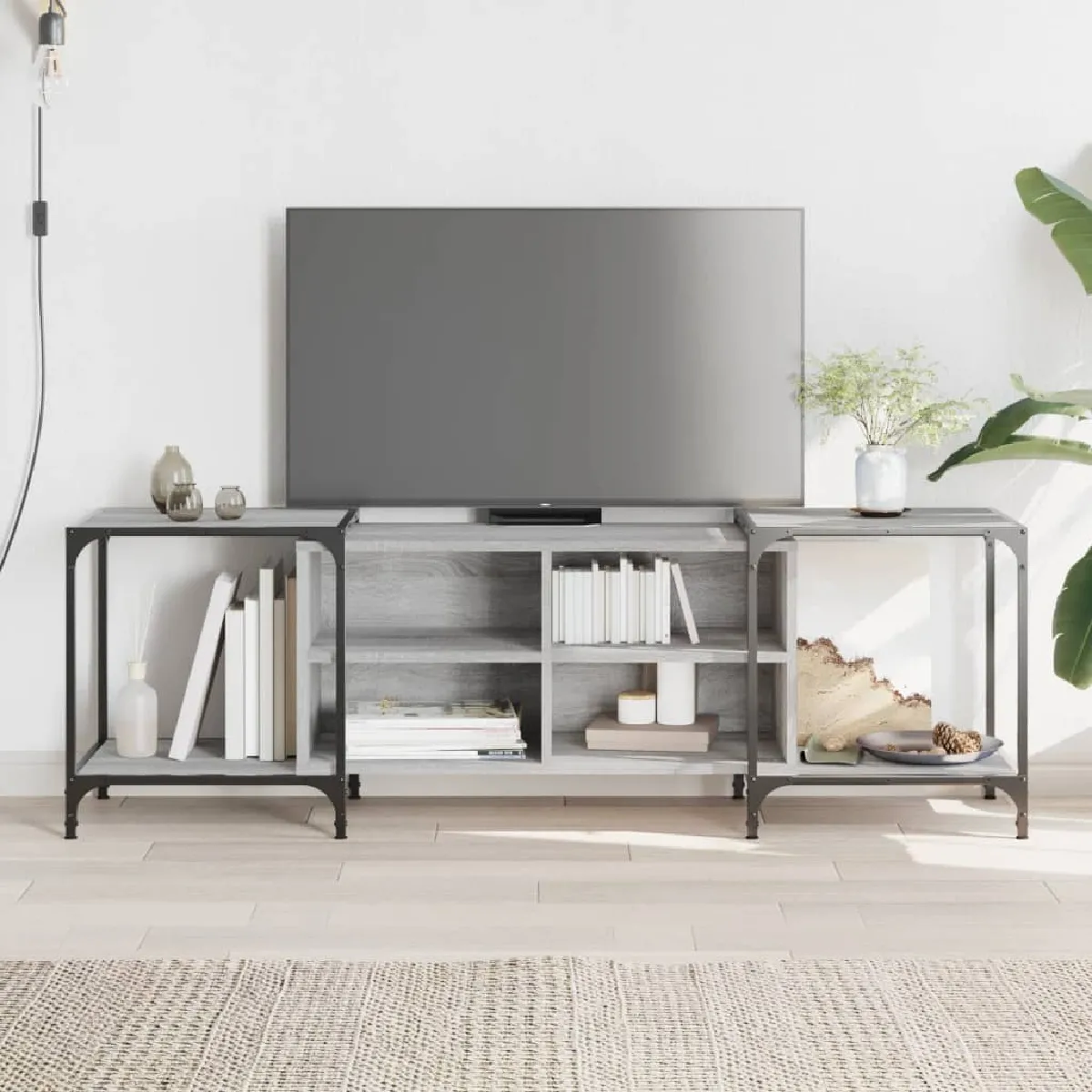 Vidaxl Meuble TV sonoma gris 153x37x50 cm