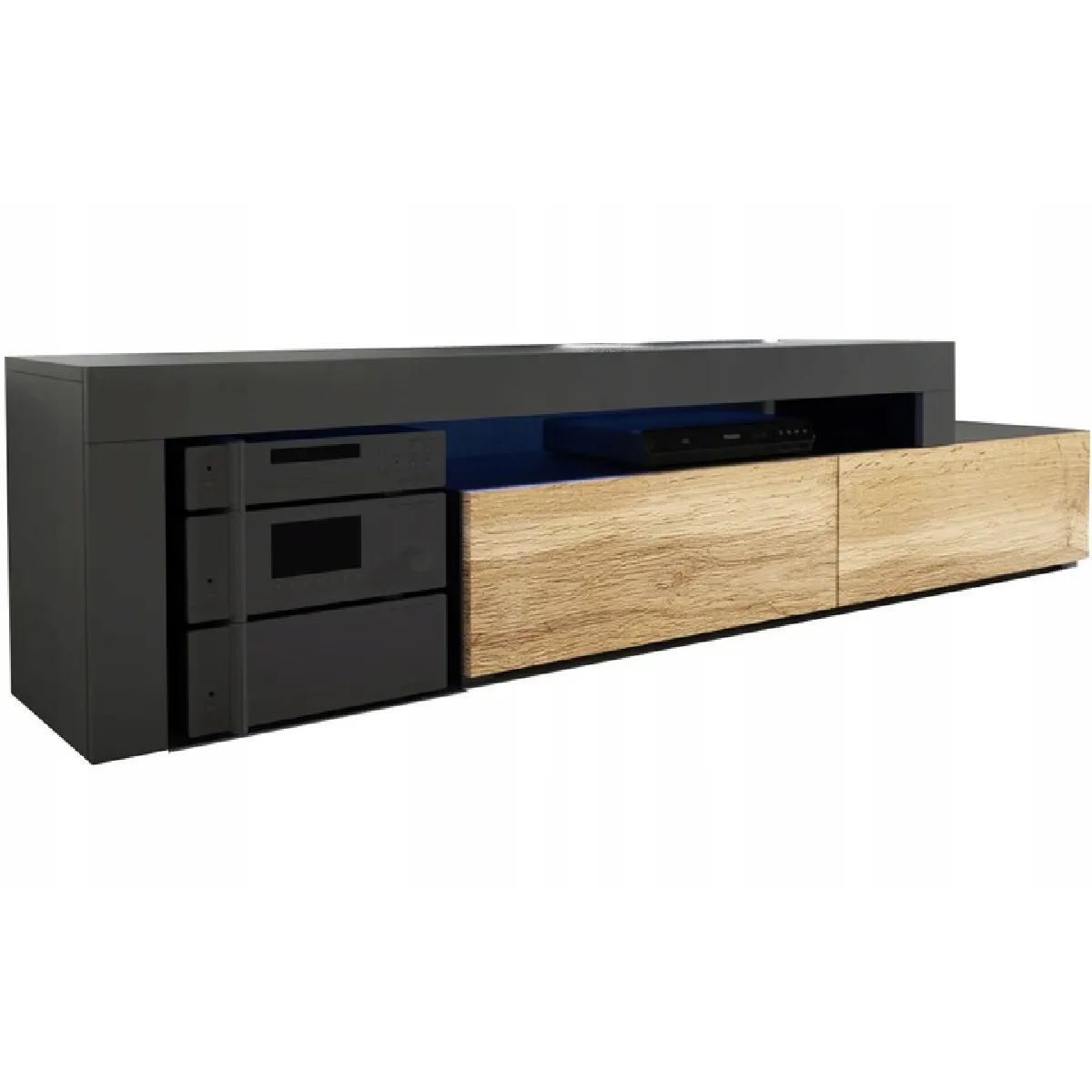 Dusine Meuble TV Flex - Noir et Bois Dusine Meuble TV Flex - Noir et Bois