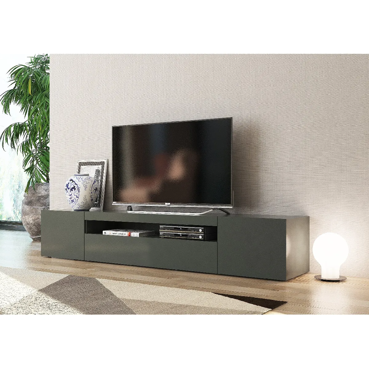 Alter Meuble TV moderne - Anthracite brillant Alter Meuble TV moderne - Anthracite brillant