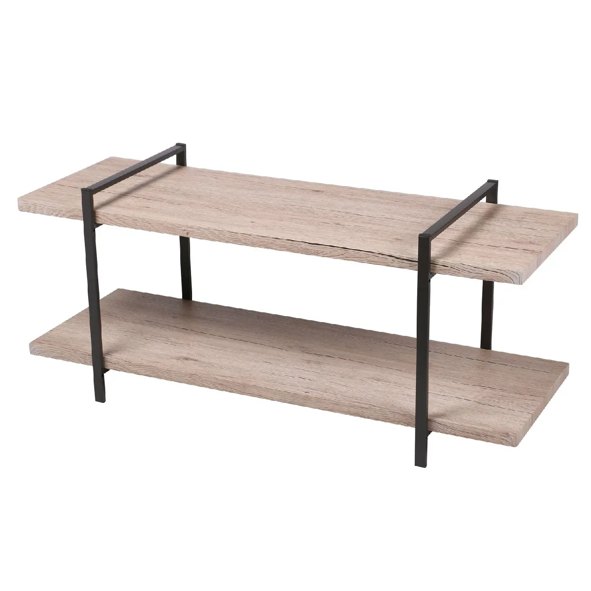 Meuble TV industriel en bois et métal Dock - L. 120 x H. 55 cm - Noir Meuble TV industriel en bois et métal Dock - L. 120 x H. 55 cm - Noir