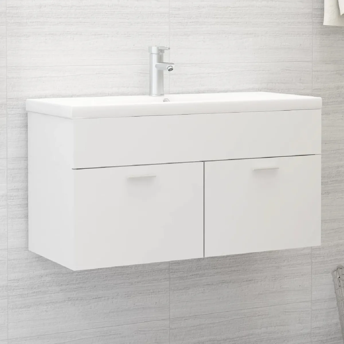 vidaXL Armoire d'évier avec lavabo intégré bois d'ingénierie