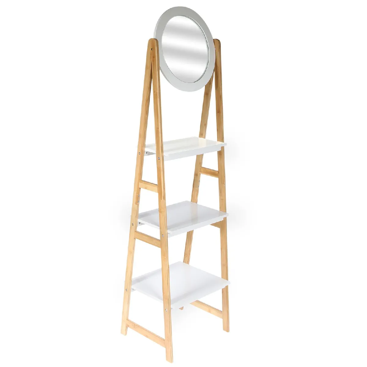 Etagère de salle de bain design scandi Copenhague - L. 43 x H. 163 cm - Blanc Etagère de salle de bain design scandi Copenhague - L. 43 x H. 163 cm - Blanc