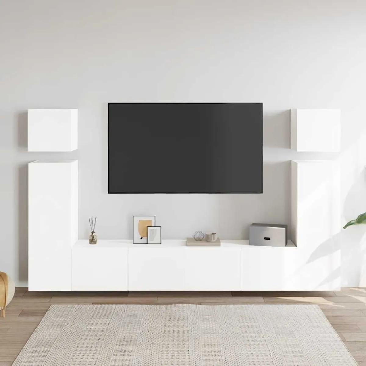 Non Communiqué Blanc Vidaxl Ensemble De Meubles Tv 8 Pcs Bois D'ingénierie3078705 - Image 3
