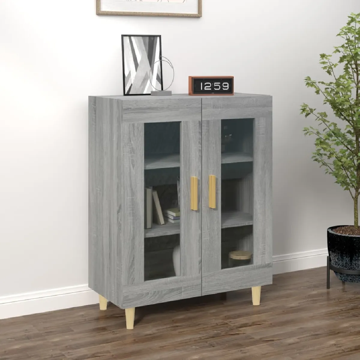 vidaXL Buffet sonoma gris 69,5x34x90 cm