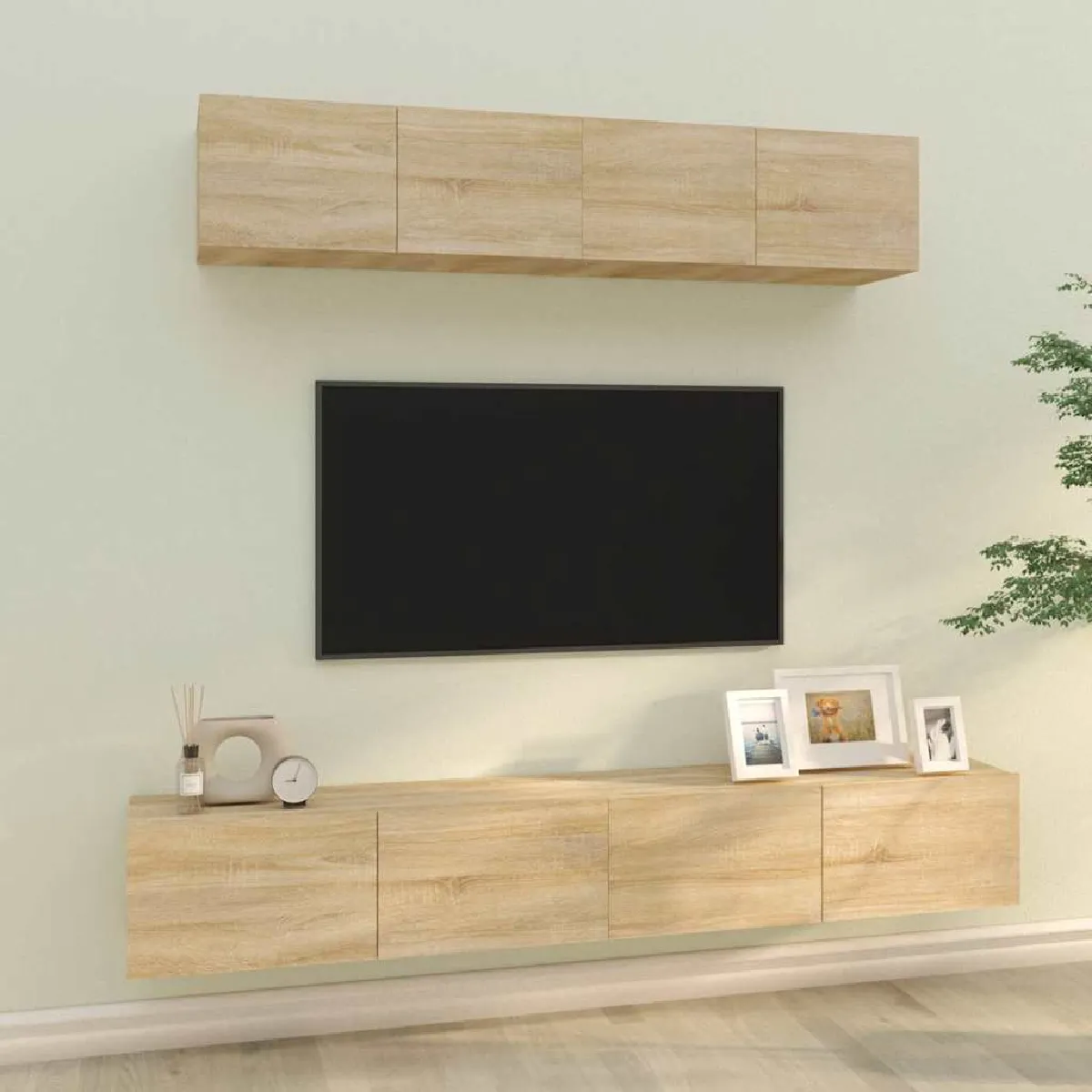 Vidaxl Ensemble Meubles Tv 4 Pièces - Chêne Sonoma