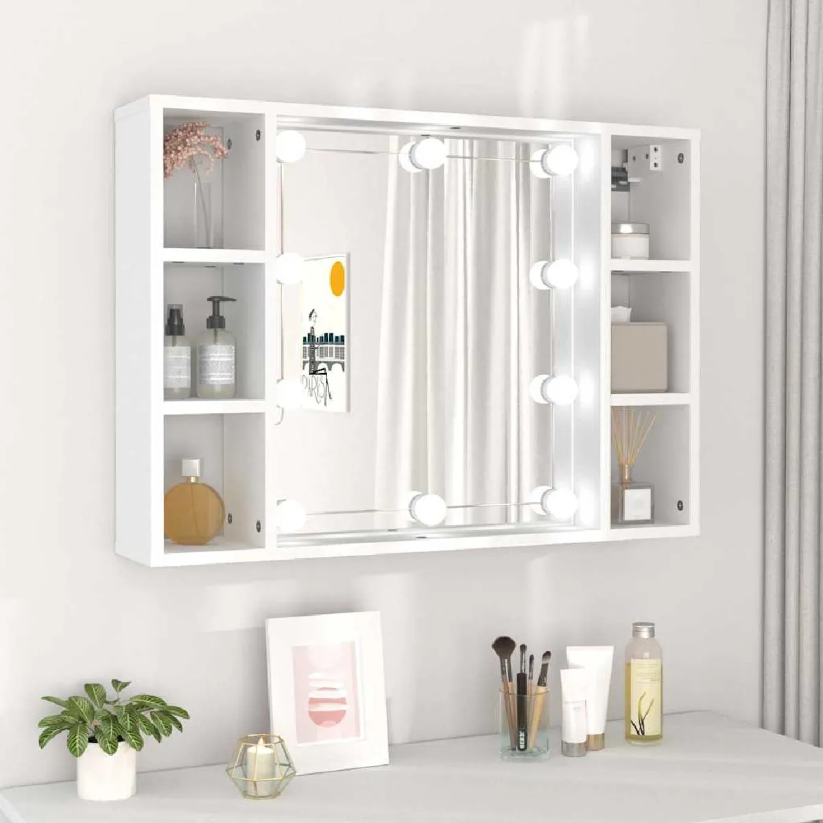 VidaXL Armoire à miroir LED