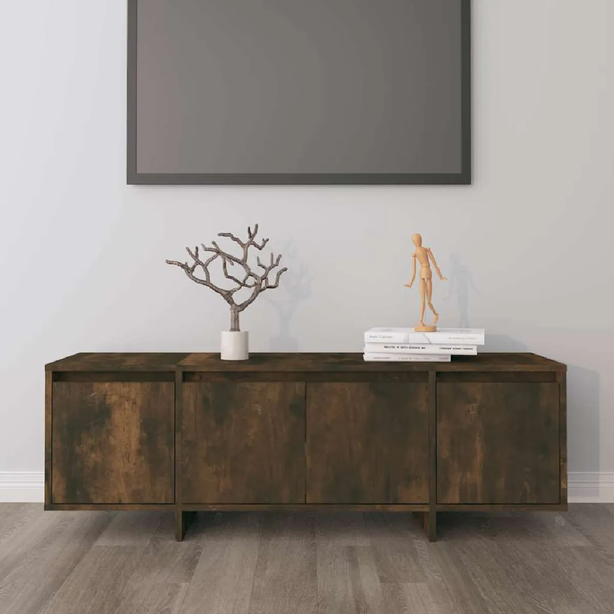 vidaXL - Meuble TV - Chêne Fumé - 120 x 30 x 40,5 cm - Image 2